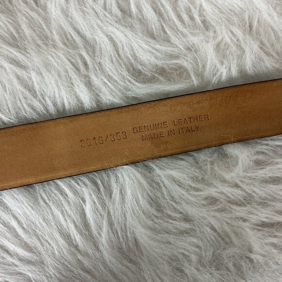 Michael Toschi Brown Leather Belt Black Perforated Rubber Section 42 - Picture 9 of 10